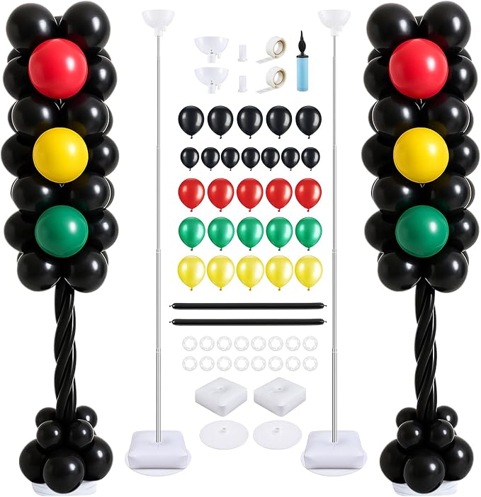 Gejoy 2 Sets Traffic Light Balloons Column Stand Kit by Gejoy