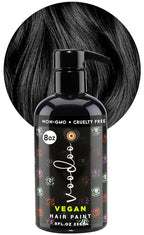 MOEHAIR Semi-Permanent Hair Color | Black Hair Dye 8 Oz | Temporary Hair Dye for Dark Hair | Voodoo Majestic Black Hair Color No Ammonia, Sulfate & Paraben | Vegan & Cruelty-Free | Drip-Free & Creamy