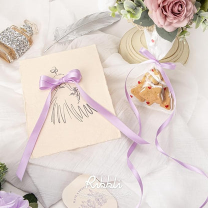 Ribbli Lavender Satin Ribbon Double Faced Satin 1/2 inch x Continuous 50 - Image 3