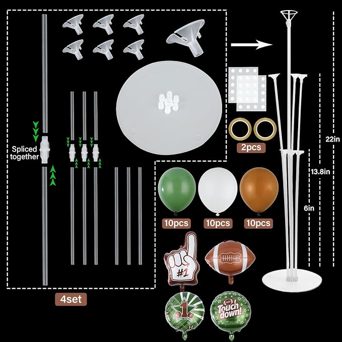 4 Sets Football Party Balloons Stand Kit - Image 2