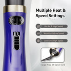 Beautimeter Hair Dryer Brush, Rotating Blow Dryer Brush with 2-Inch and 1.5-Inch Brushes, 3 in 1 Hot Air Styler and Rotating Brush, Hair Dryer Brush Blow Dryer Brush in One (Purple)