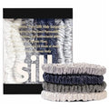 Suncdelv Silk,100% Silk Scrunchies for Hair,22 Momme Hair Ties for Anti-Crease & Breakage,Natural Women Hair Accessories，Fashion Hairbands 4PCS（Grey series）