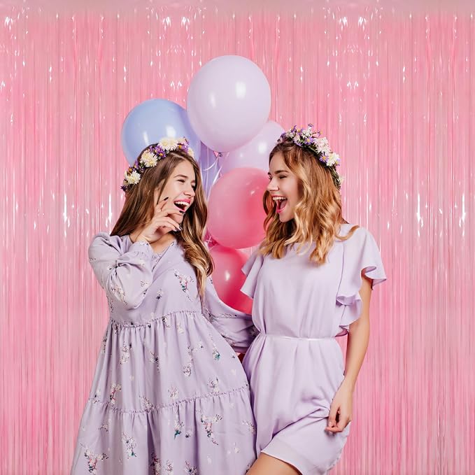 GOER 3.2 ft x 8.2 ft Foil Fringe Curtains Party Photo Backdrop Party Streamers - Image 5