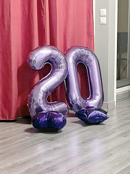 Lilac Number 0 Balloon 40 inch, Lavender Birthday Party Balloons Decorations | - Image 6