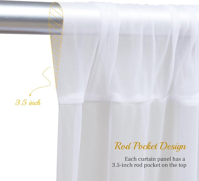 20x8ft White Tulle Backdrop Curtain - Image 5