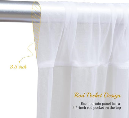 30x10ft White Tulle Backdrop Curtain - Image 5