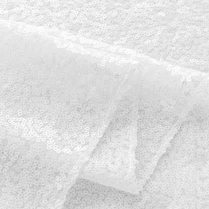 Sugargirl White Sequin Backdrop Curtain 7FTx7FT Glitter White Background Drapes - Image 8