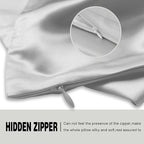 Silk Pillowcase for Hair and Skin,Soft,Breathable and Sliky 100% Queen Silk Pillow Case Set of 2,Both Sides Natural Mulberry Silk Pillowcases with Hidden Zipper(Queen Size 20"X 30",2pcs)