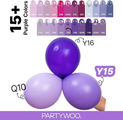 PartyWoo Purple Balloons 85pcs Different Sizes of 18 12 10 5 Inch | Balloons - Image 4