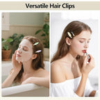 8 Pcs No bend Hair Clips No Crease Makeup Duckbill Clip No Dent Creaseless Flat Alligator Hair Barrettes for Salon Hairstyle Women Girls Accessories (Lemon)