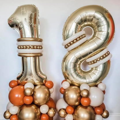 Champagne Gold 60 Balloon Number, 40 Inch Light Gold 60 Balloons Big Foil Mylar - Image 4