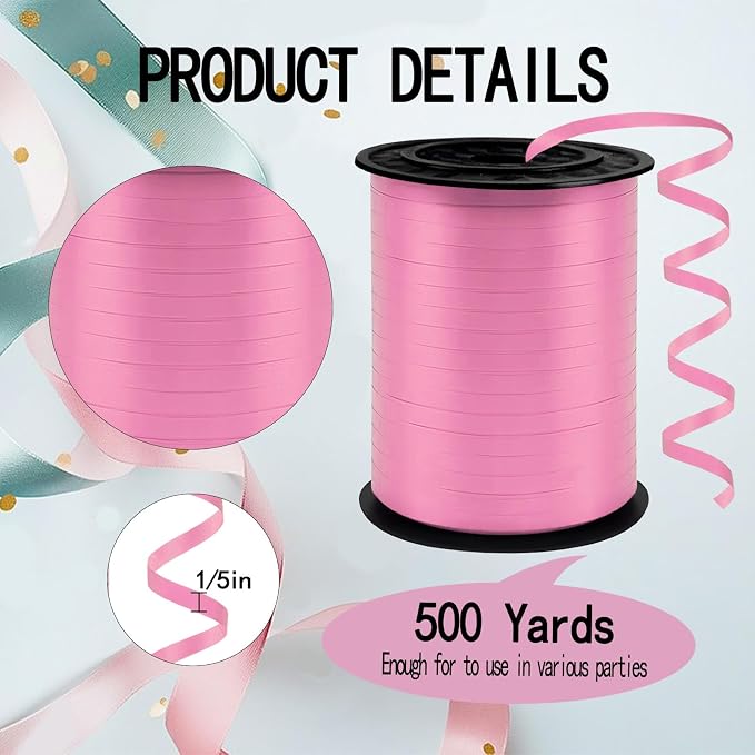 500 Yards Pink Curling Ribbon, Ribbons - Image 2