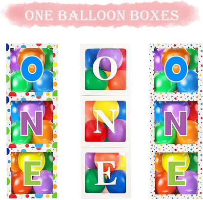 First Birthday Decorations for Boy Girls, ONE Balloon Boxes - Image 2