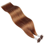 YoungSee Copper U tip Hair Extensions Copper U Tips Human Hair Extensions Easy to Apply 14In 50s/50G