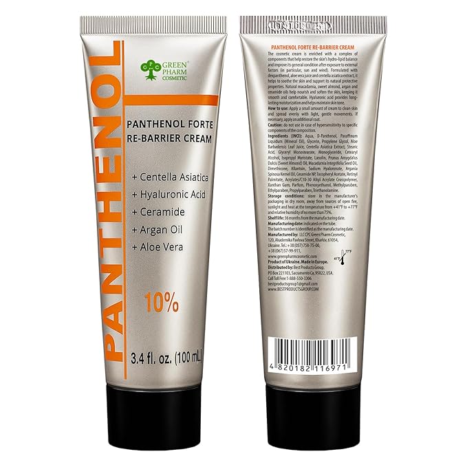 Centella Asiatica + Ceramide Moisturizer with 10% Panthenol – Intensive Skin Repair Cream Forte for Redness, Acne, Burns, Post-Procedure Care – Aloe Vera + Hyaluronic Acid, 3.4 oz