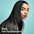 Hair Dye Shampoo 3 in 1, Black Hair Dye 16.9 FL Oz, Hair Shampoo, Semi-Permanent Hair Color Shampoo, Lasts 30 Days (Black)