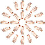 Chinco 24 Pcs Double Grip Hair Clips Metal Snap Clips Women Barrettes for Hair Making, Salon Supplies(Rose Gold,2 Inch)