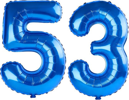 40 Inch Number 53 Balloons for 53rd Birthday Party Decorations, 0-100 Dark Blue by FOBELEC