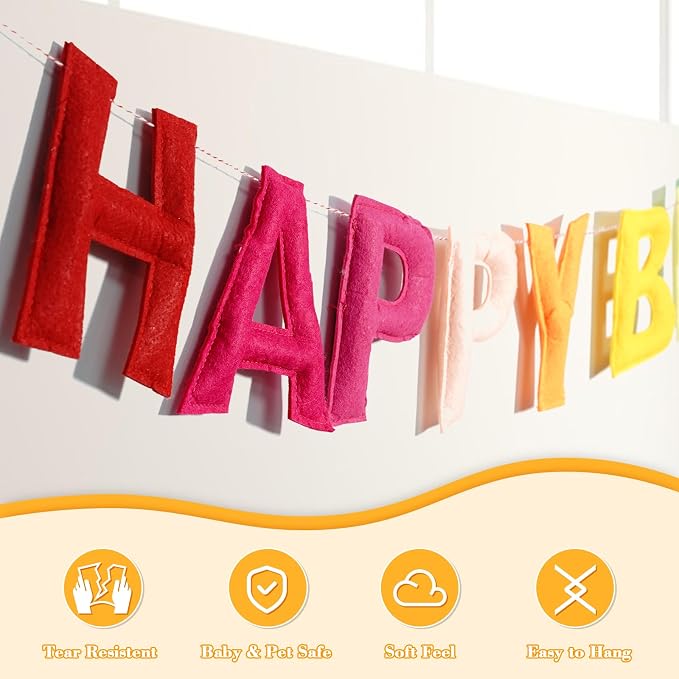 4PCS Pre-Strung Happy Birthday Banner - Image 2