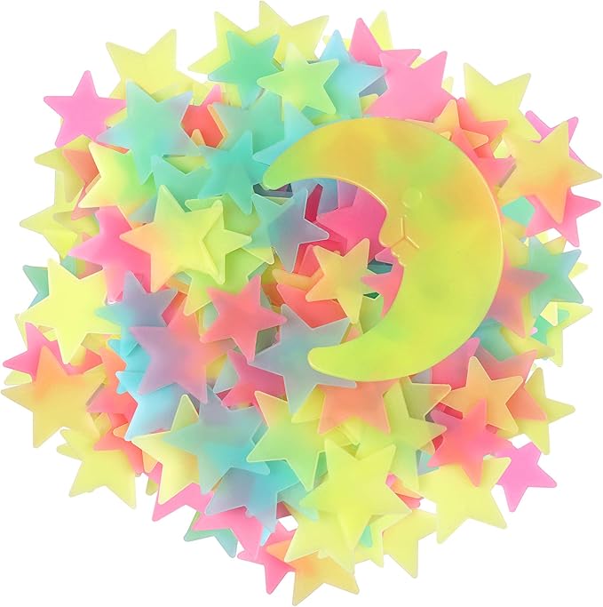AM AMAONM Glow in The Dark Luminous Stars Fluorescent Noctilucent Plastic Wall by AMAMAONM