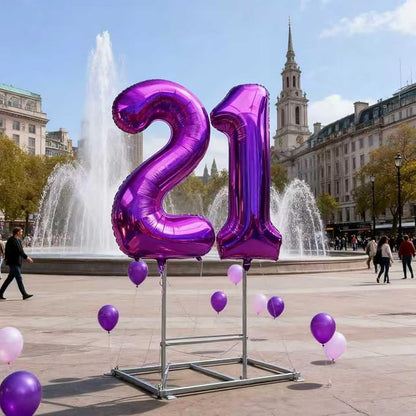 Laser Hot Pink Number 21 Balloons 40 Inch Giant Number Pink 21 Foil Mylar - Image 5