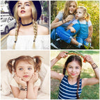 DIYDEC 10PCS Hair Ties Bracelet for Women 5 Styles Soft Braided Boho Hair Bands Elastic No Damage Hair Ties for Girls thick Thin Long Curly Hair Accessories(Black and Grey)