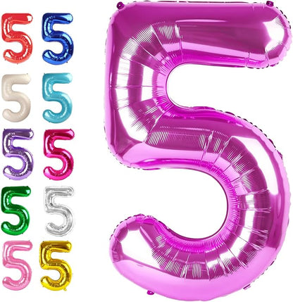 Rosy Purple Number 5 Balloon 40 inch, 5th Birthday Party Balloons Decoration | by Upgesy