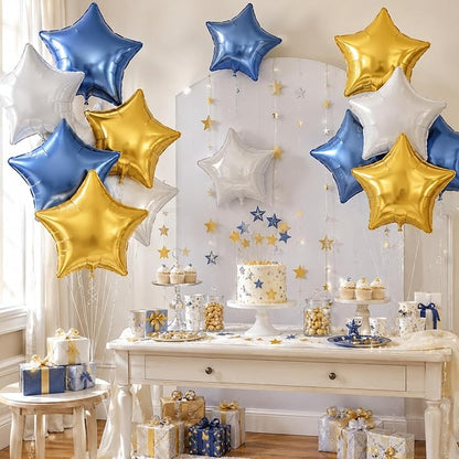 FEYG Matte Blue Star Balloon, 18 Inches, - Image 3
