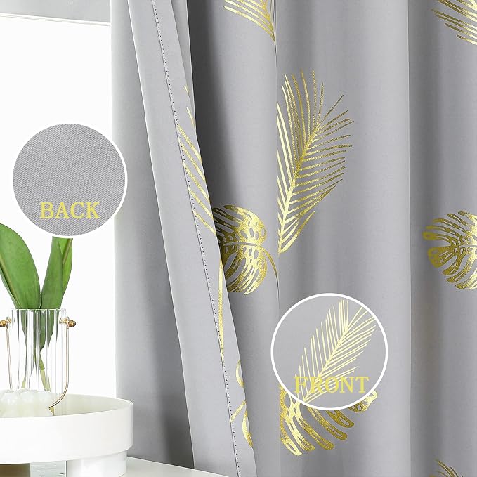 Light Grey Blackout Curtains, Thermal Insulated Window Grommet Drapes - Image 3