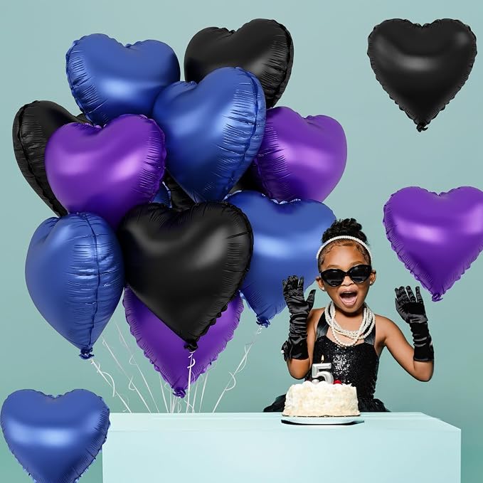 Blue Purple Heart Balloons - Image 4