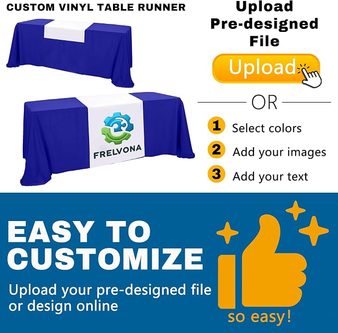Custom Table Runner with Business Logo 36 in x 72 in, Customzied Banner and - Image 4