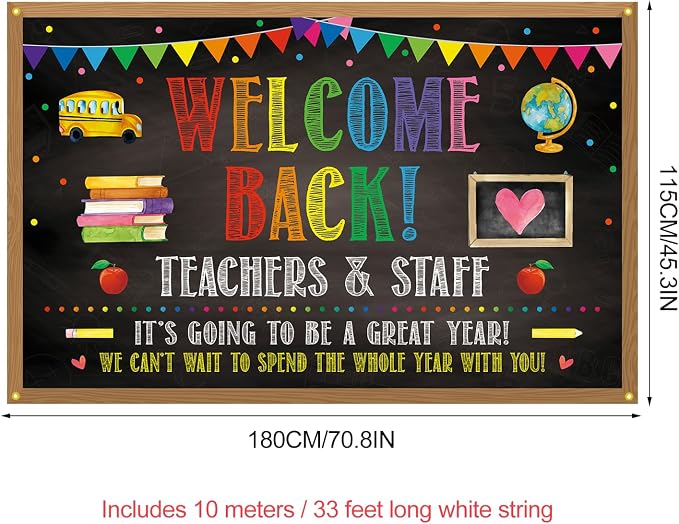 Welcome Back Backdrop Banner Back to School Backdrop Decoration First Day of - Image 2