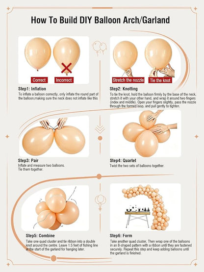Beige Champagne Gold Balloons 60 Pcs 12 Inch Cream Tan Nude Neutral Latex - Image 4