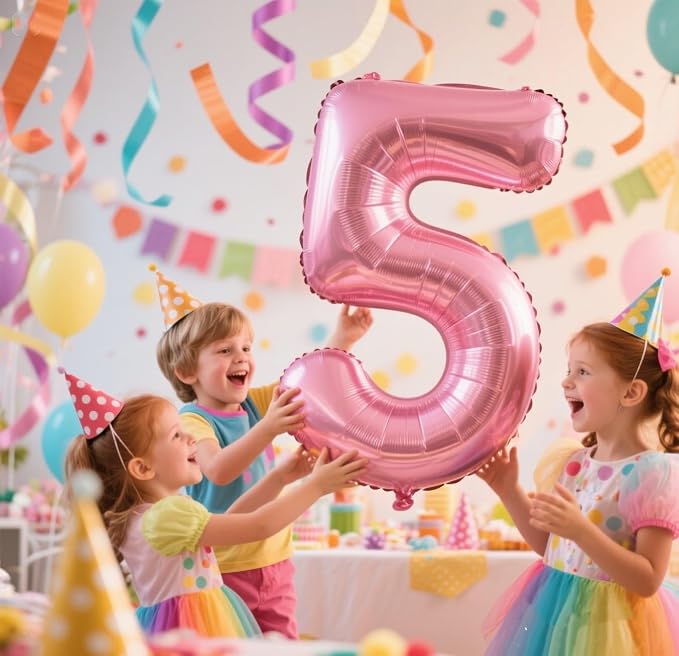 Number Balloons Pink 5 Balloon 40 inch - Image 2