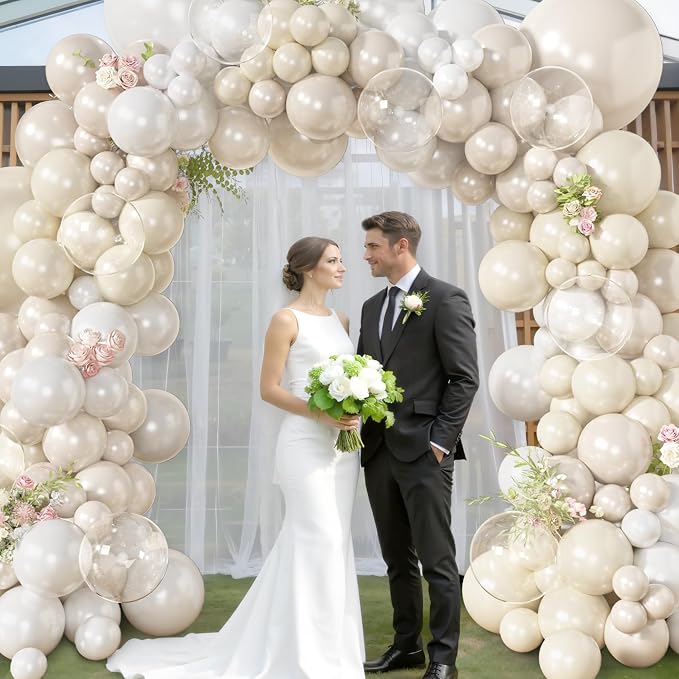 Amandir 173 Pcs Pearl White Balloon Arch Garland Kit | Double-Stuffed Pearl - Image 6