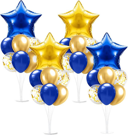 Lunmon 4 Sets Navy Blue Gold Balloons Centerpieces by Lunmon