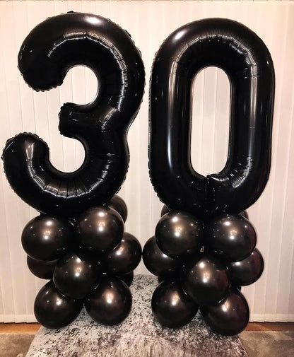 40 Inch Black 30 Number Balloons Giant Jumbo Huge 30 Foil Mylar Helium Number - Image 5