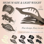Obeoby 10 Pcs Flat Hair Clips for Women, 3 Styles French Flat Claw Clips for Thin Thick Hair, Medium Duckbill No Slip Hair Accessories Barrettes Girls