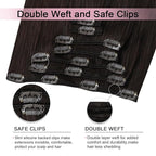 Pro2.0 Clip in Hair Extensions Real Human Hair 20inch 7pcs Color #2 Dark Brown Remy Real Human Hair Extensions Clip ins 120g Thick Seamless Double Weft for Women（#2-20inch）