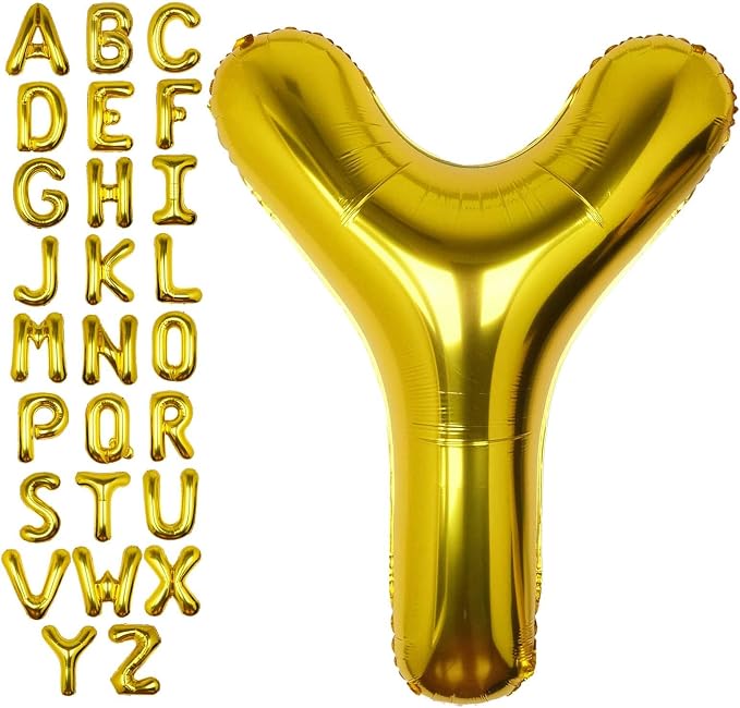 40 Inch Gold Letter Y Balloon Big Foil Helium Letter Balloons A-Z | Giant Large by SULALABOO