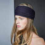 DRESHOW Wide Headbands for Women Elastic Turban Hair Bands Boho Head Bands for Women's Hair Non-Slip Yoga Workout Hairband Girls Accessories 4 Pack