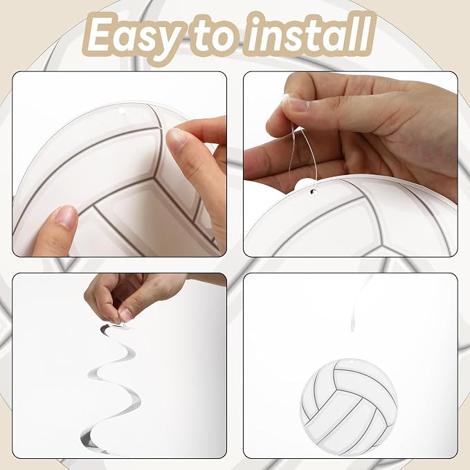 60pcs Volleyball Party Decorations Volleyball Value Foil Swirl Ceiling Hanging - Image 4