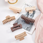 Hair Clips Set | 8 Matte Non-Slip Claw Clips (4.3"/3.5") + 60Pcs 2" Black Bobby Pins | All-in-One Set for Thick/Thin Hair | Secure Hold for All Hair Types, Neutral Colors