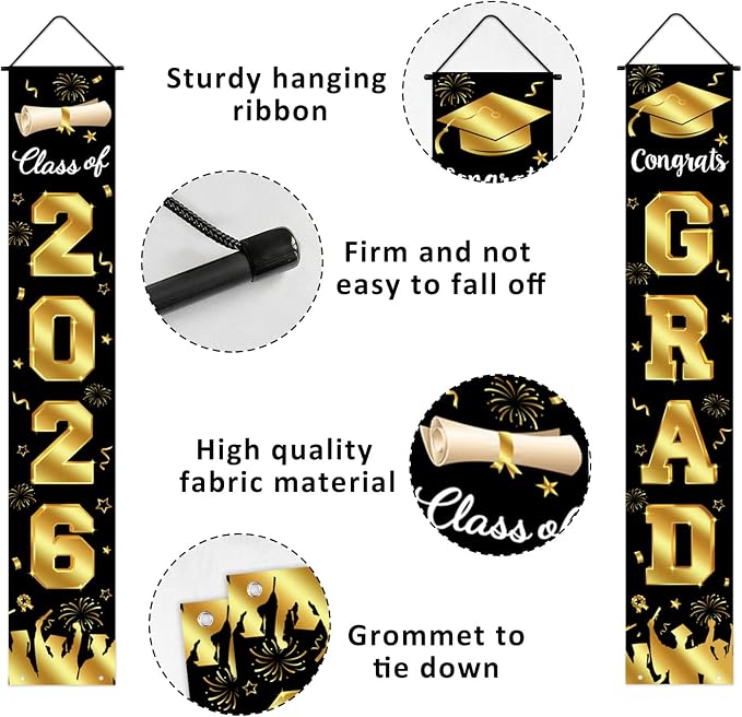 Graduation Decorations 2026 Porch Banner, Graduation Banner Class of 2026 - Image 2