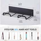 Straighteners Holder Wall Mounted Metal Hair Dryer Holder for Curling Wands Accessories Adhesive Curling Iron Holder Hair Tool Organizer for Vanity Bathroom Barber Shops (Black)