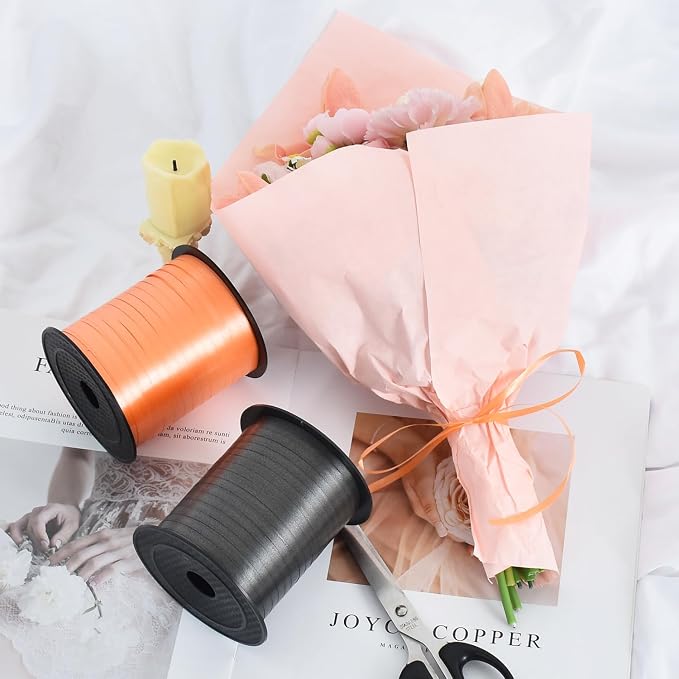 TONIFUL 500 Yards Black Orange Curling Ribbon Balloon String Gift Wrapping | - Image 5