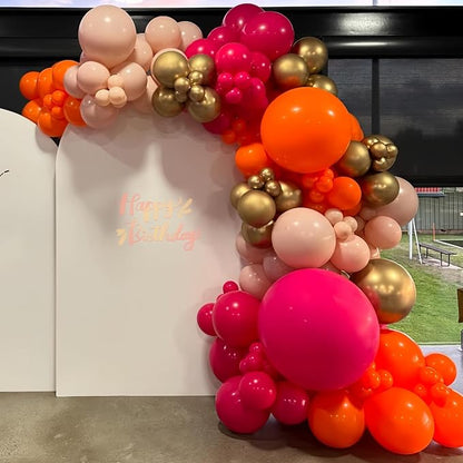 Hot Pink and Orange Gold Balloons 12inch 60pcs Light Pink Metallic Gold Helium - Image 5