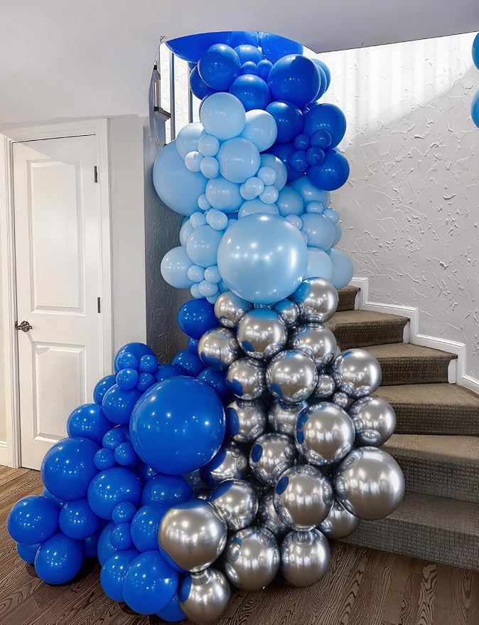Royal Blue and Silver Balloons, Pastel Royal Blue Balloons Set | 50Pcs 12Inch - Image 7