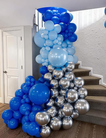 Royal Blue and Silver Balloons, Pastel Royal Blue Balloons Set | 50Pcs 12Inch - Image 7