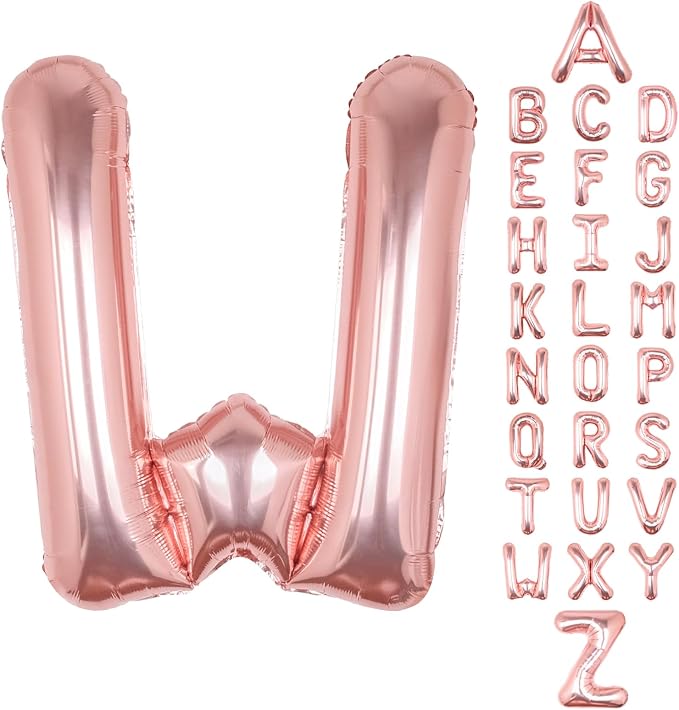 Letter Balloons Rose Gold 40 Inch W Large Big Foil Mylar Balloon | by Unknown